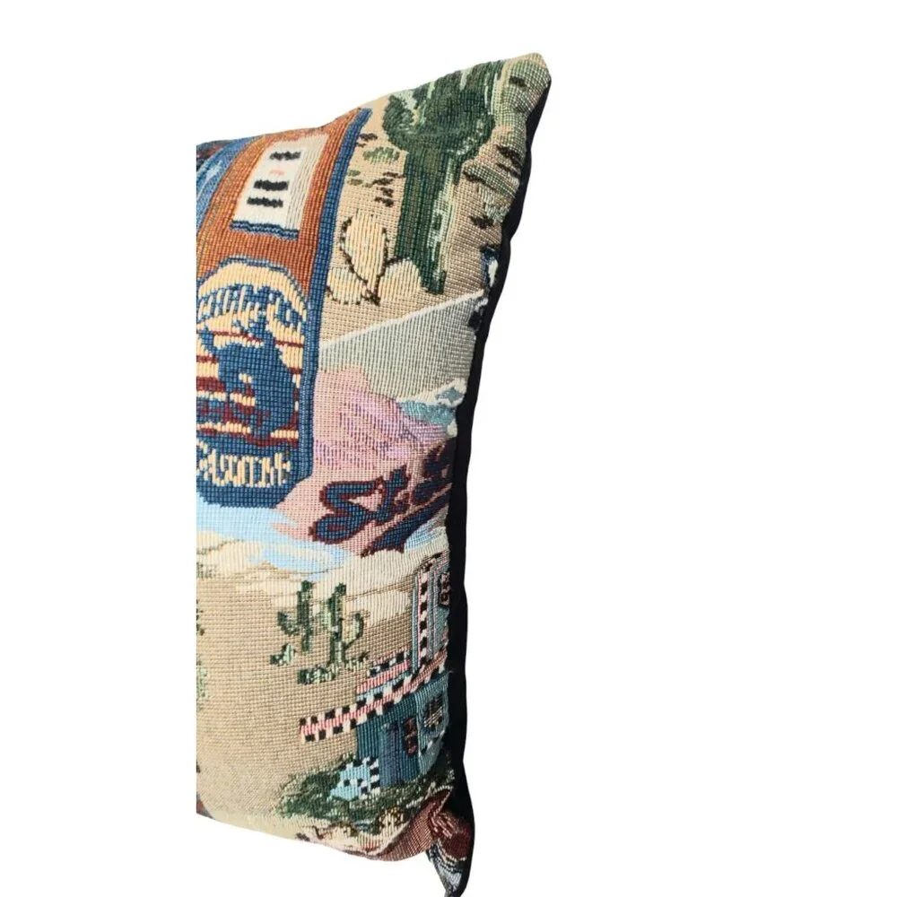 ROUTE 66 Hollywood Car Throw Pillow 16 x 16 x 8 Living Room Bedroom Vintage